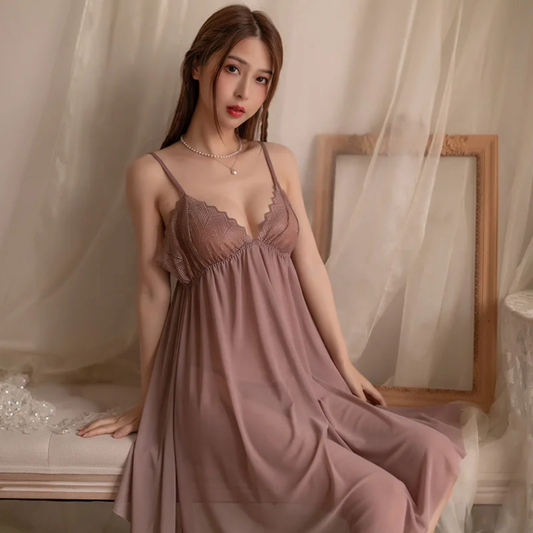 Dusty Rose Lace Babydoll Nightdress