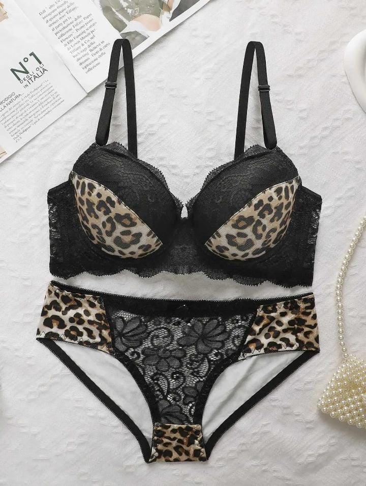 Leopard Lace Lingerie Set