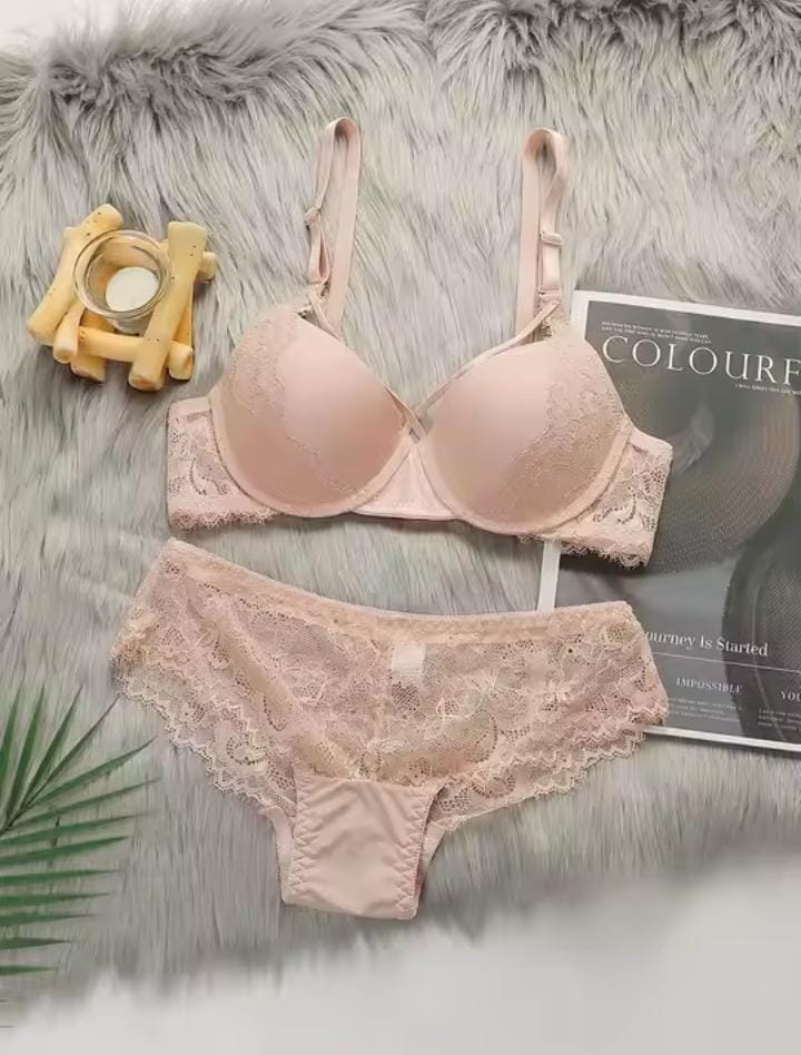 Blush Pink Lace Lingerie Set