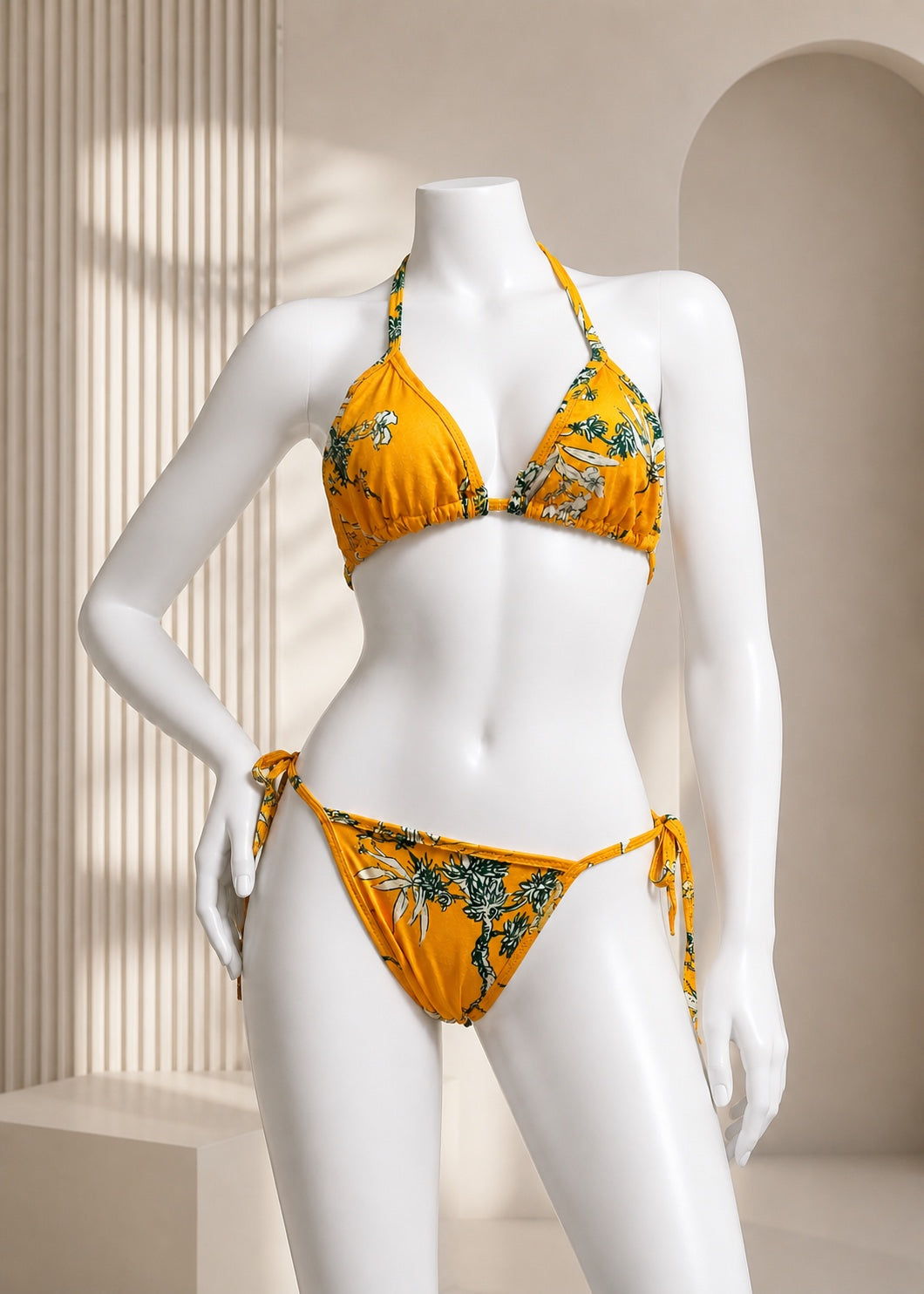 Floral Tie-Side Bikini Set