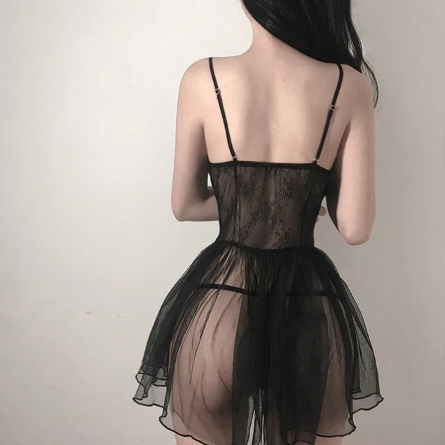 Black Lace Corset Mini Dress