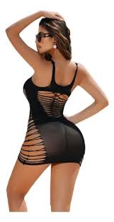 Women's Black Cut-Out Mesh Crop Top & Shorts Set – Party Wear