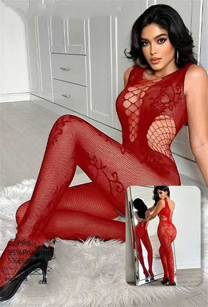 Lace Fishnet Jumpsuit