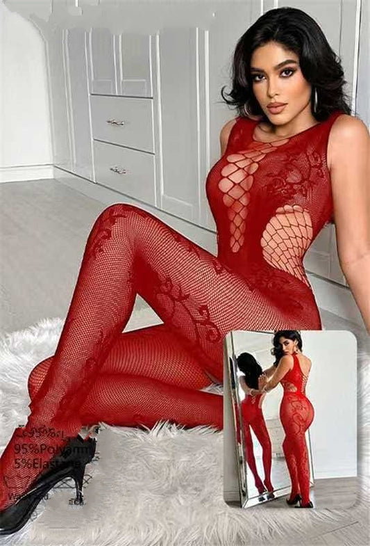 Lace Fishnet Jumpsuit