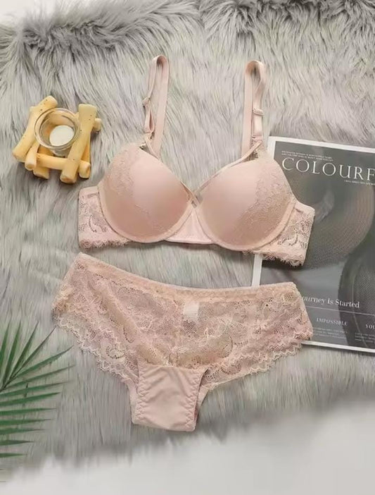 Blush Pink Lace Lingerie Set