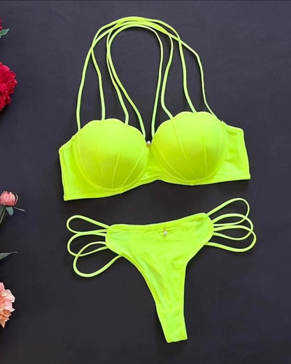 Anticious Petal Design Padded Bikini Bra & Panty Set