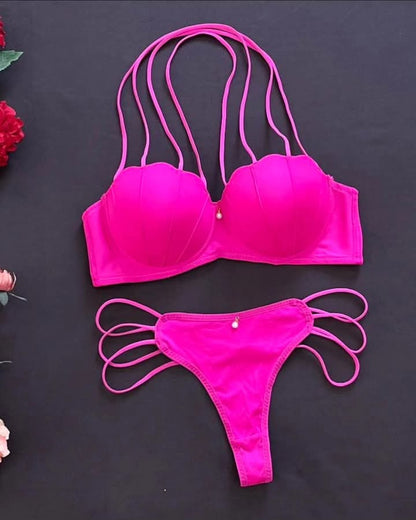Anticious Petal Design Padded Bikini Bra & Panty Set