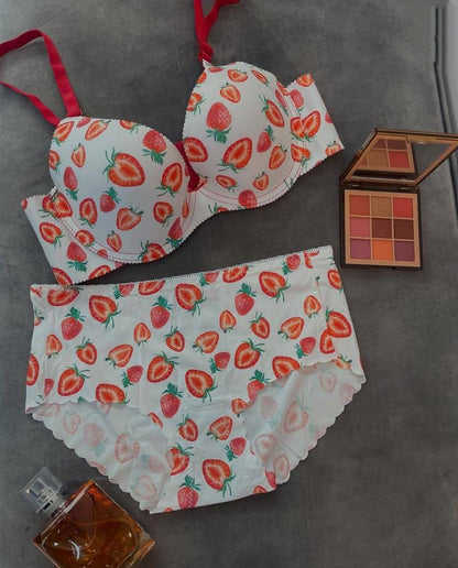 Fruity Print Padded Bra & Panty Set