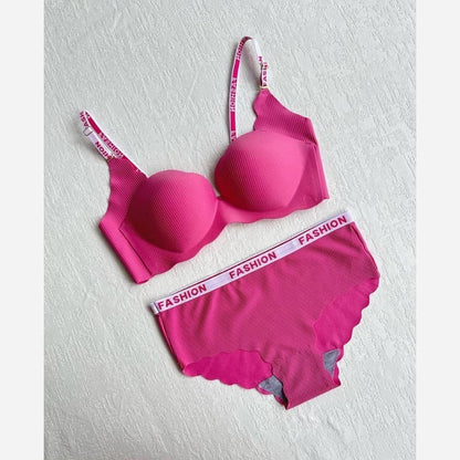 Fuchsia Ribbed Comfort Lingerie Set