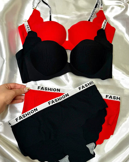 Fuchsia Ribbed Comfort Lingerie Set