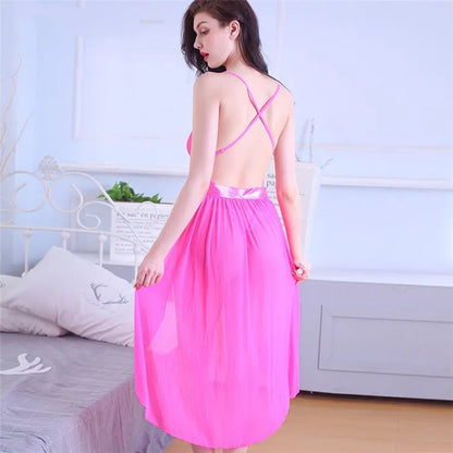 Sheer Mesh Backless Lace Teddy with Matching Open Skirt Set