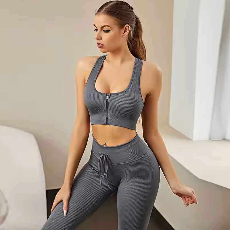 FlexFit Zip Sports Bra & High-Waist Leggings