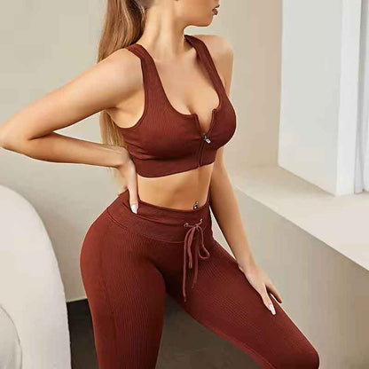 FlexFit Zip Sports Bra & High-Waist Leggings