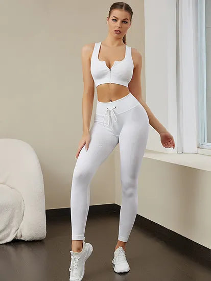FlexFit Zip Sports Bra & High-Waist Leggings