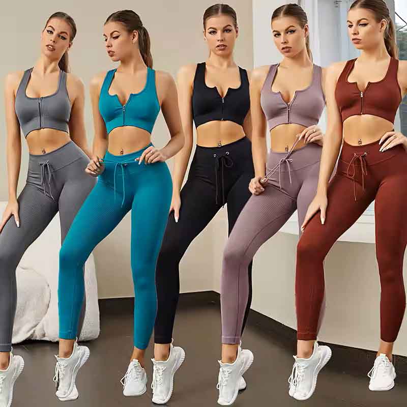 FlexFit Zip Sports Bra & High-Waist Leggings