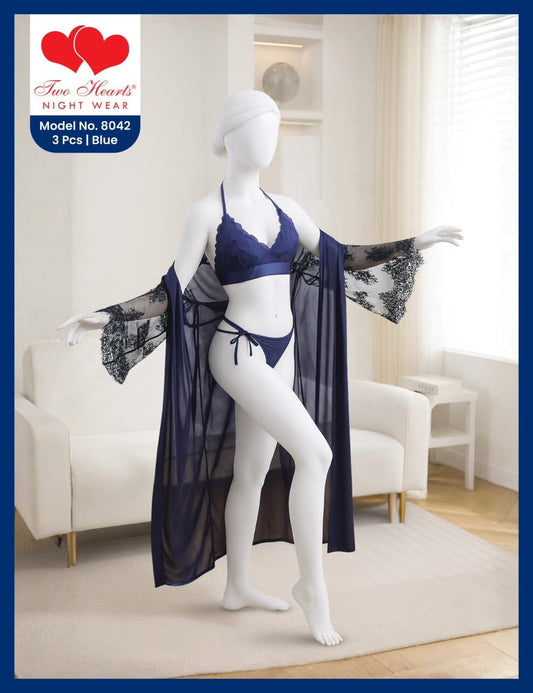 3-Piece Lace Nightwear Set for Women